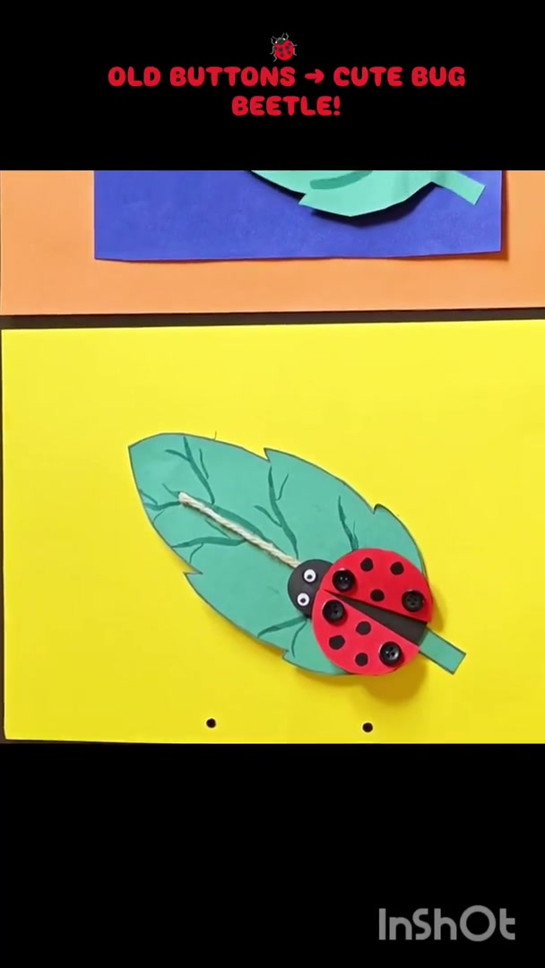 🐞 OLD BUTTONS → CUTE BUG BEETLE!A simple Best Out of Waste craft made using old buttons—creativ (1)